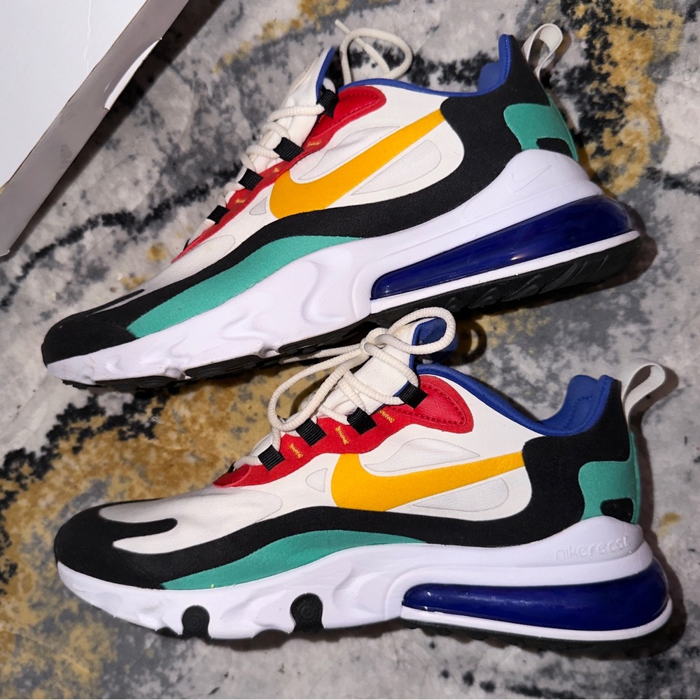 Nike Air Max 270 React Bauhaus Multicolor Sneakers Size 7Y Youth Great Condition